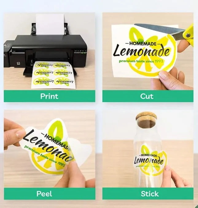 Printable Vinyl Sticker Paper – A4 Size, Waterproof & Matte White