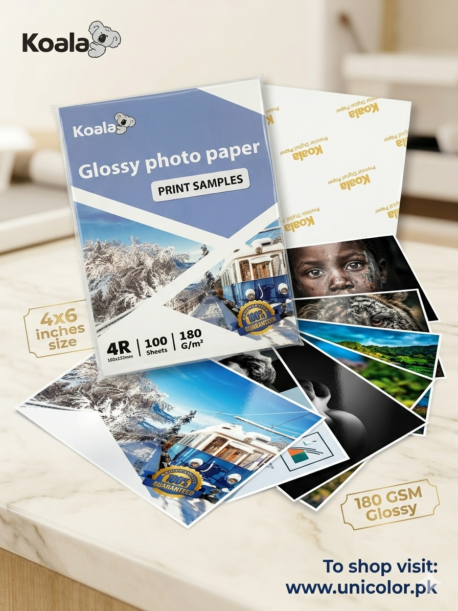 KOALA 4x6 Glossy Photo Paper 180GSM – (1 Pack = 100 Sheets)