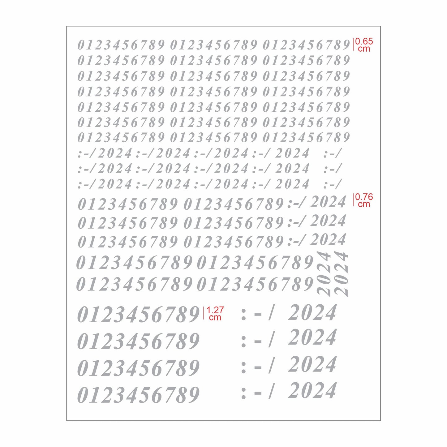 Transparent Golden Printed Sticker for Resin Art – 7.5” x 10” Sheet (Number)