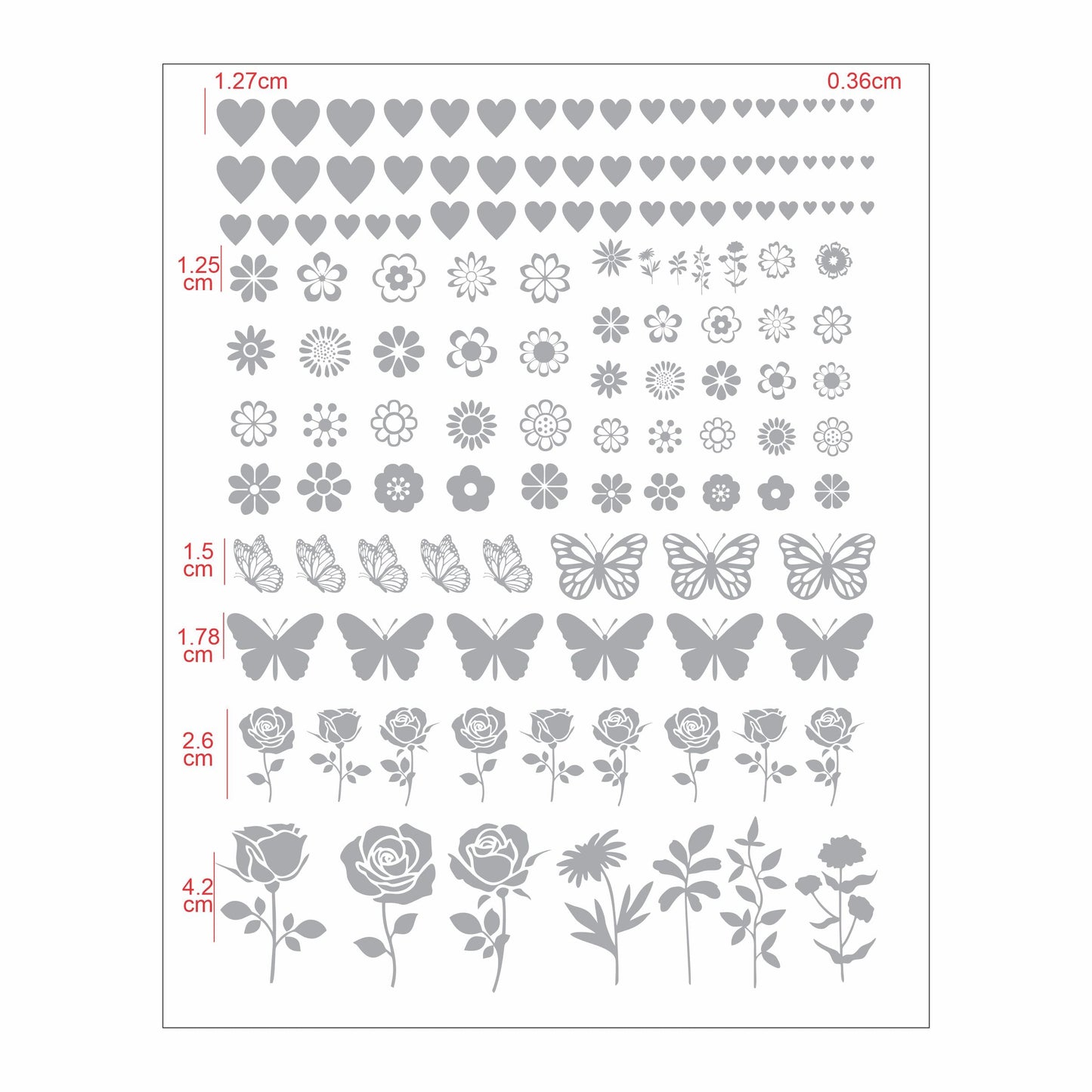 Transparent Golden Printed Sticker for Resin Art – 7.5” x 10” Sheet (Golden Mix Items)