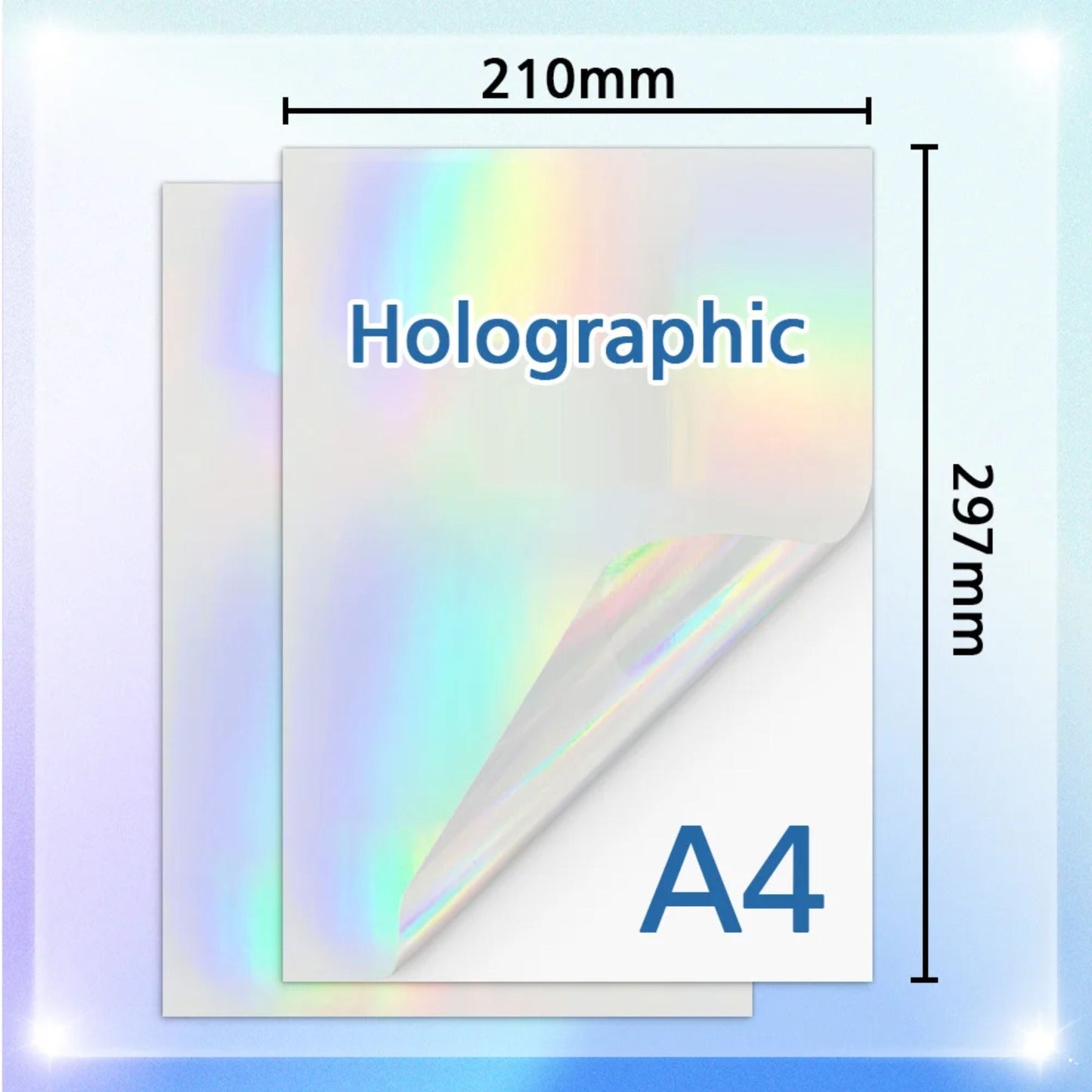 A4 Holographic Cold Lamination Sheets add a vibrant shine while protecting documents. No heat required. Order now!
