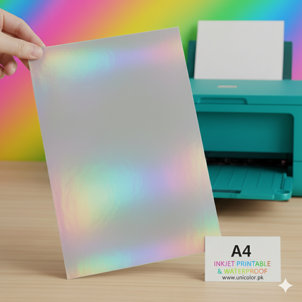 A4 Vinyl Rainbow Silver for inkjet printers (waterproof)