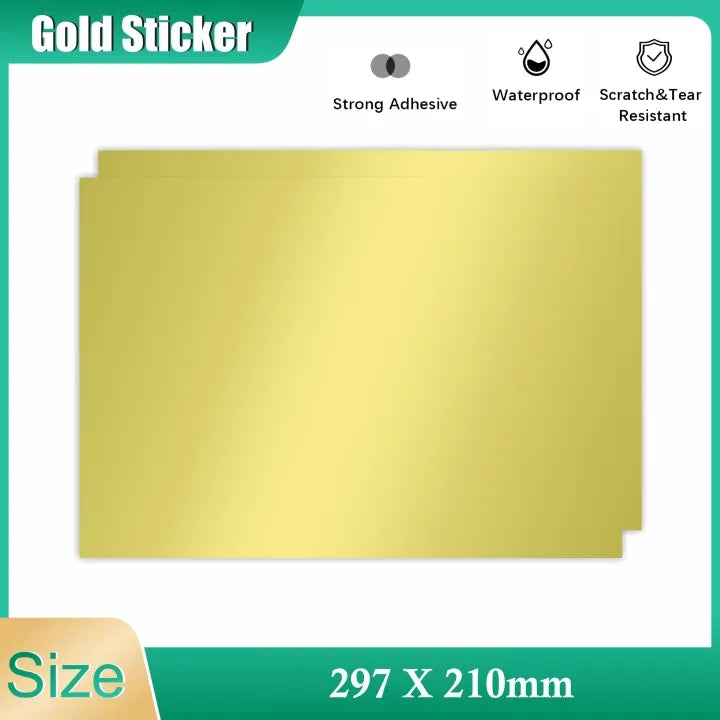 Golden Sticker Sheets A4 vinyl plain gold & silver sticker sheets for inkjet printers – unicolor