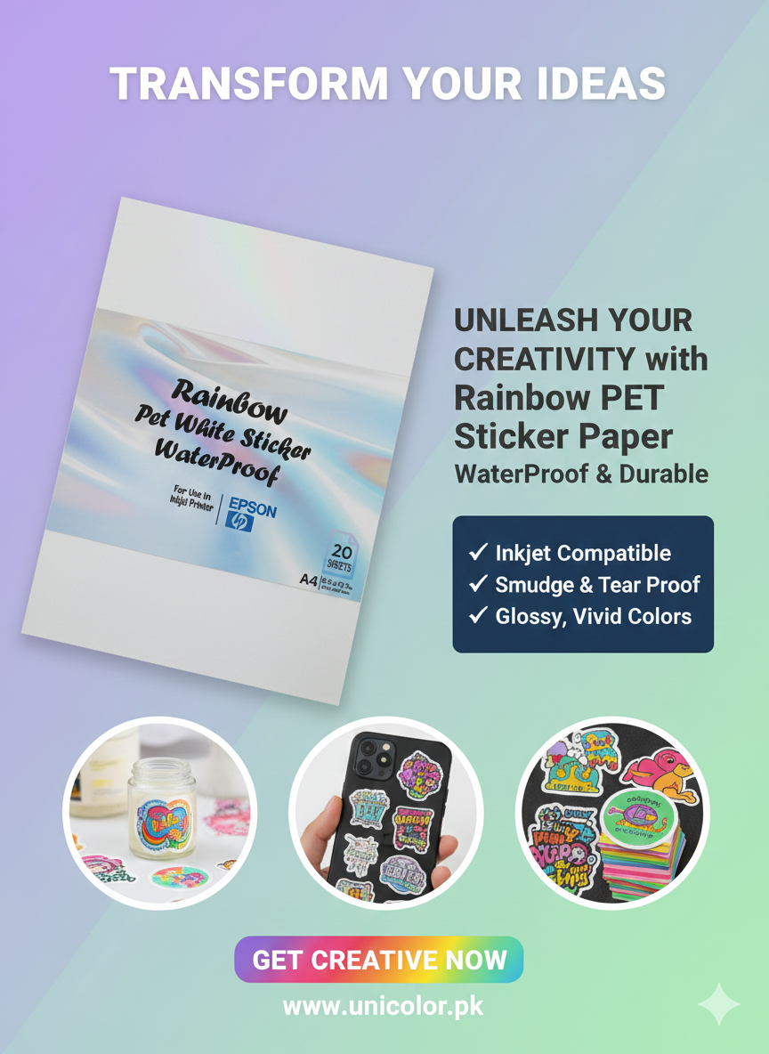 Rainbow Pet White Sticker Waterproof