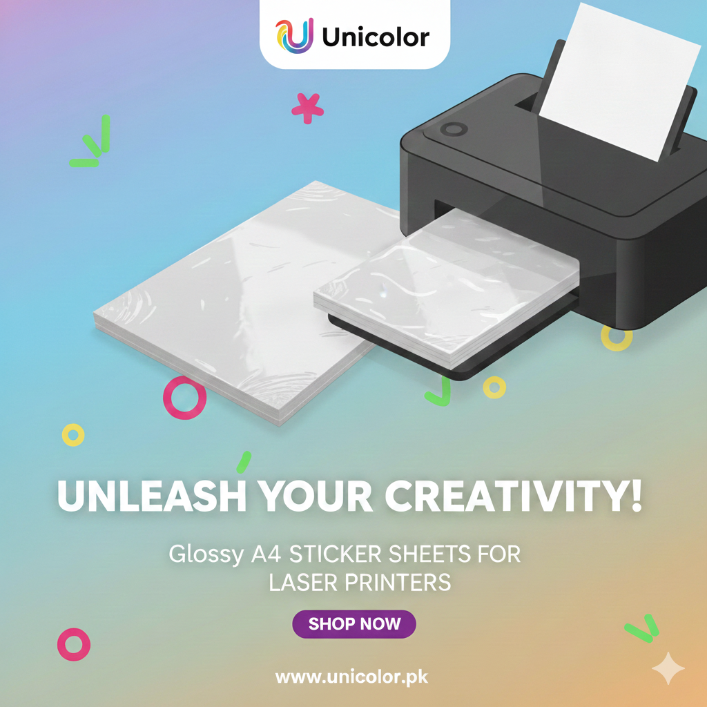 A4 Glossy sticker sheets for Laser printers