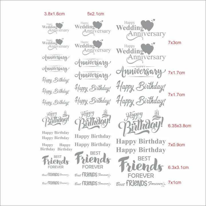 Transparent Golden Printed Sticker for Resin Art – 7.5” x 10” Sheet (Wish Sheet)