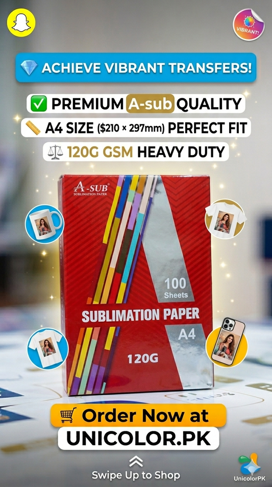 A-Sub 120G A4 Sublimation Paper (100 Sheets) – Premium Vibrant Transfers