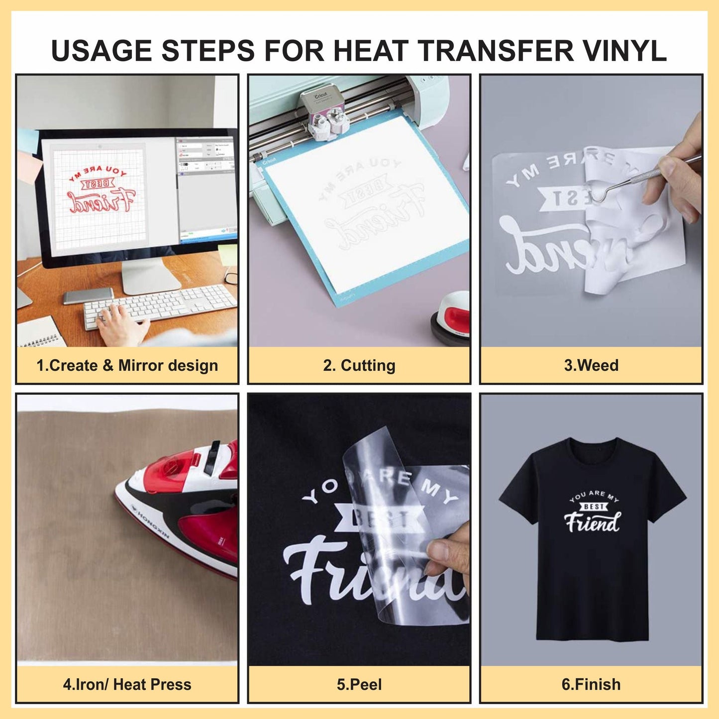 White Heat Transfer Vinyl Sheet 10 x 36 Inches