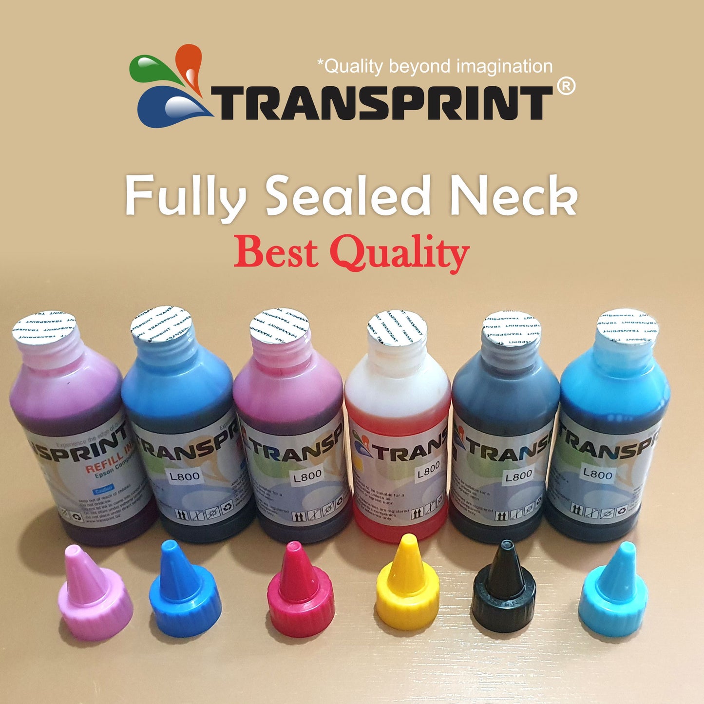 Transprint 6-Color Dye Ink Pack – 100ml Each (CMYK + Light Cyan + Light Magenta)