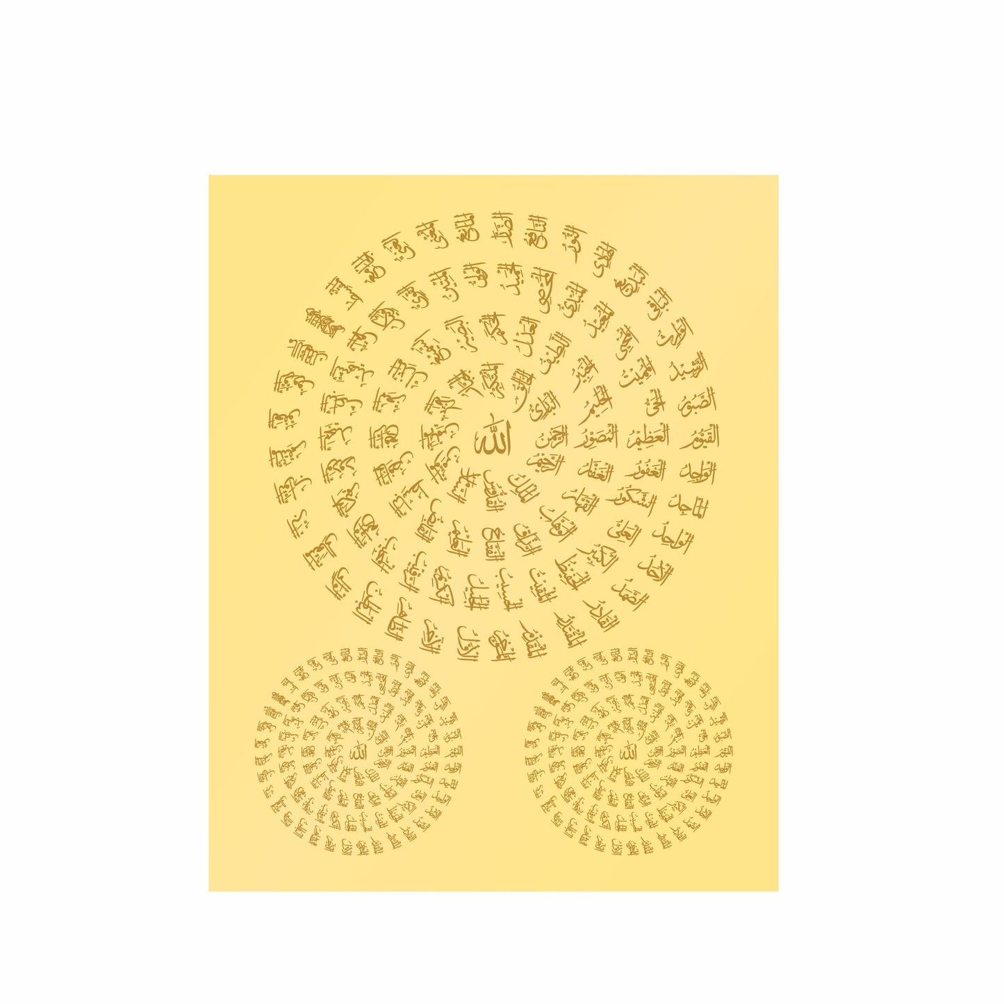 Transparent Golden Printed Sticker for Resin Art – 7.5” x 10” Sheet (ASMA UL HUSNA )