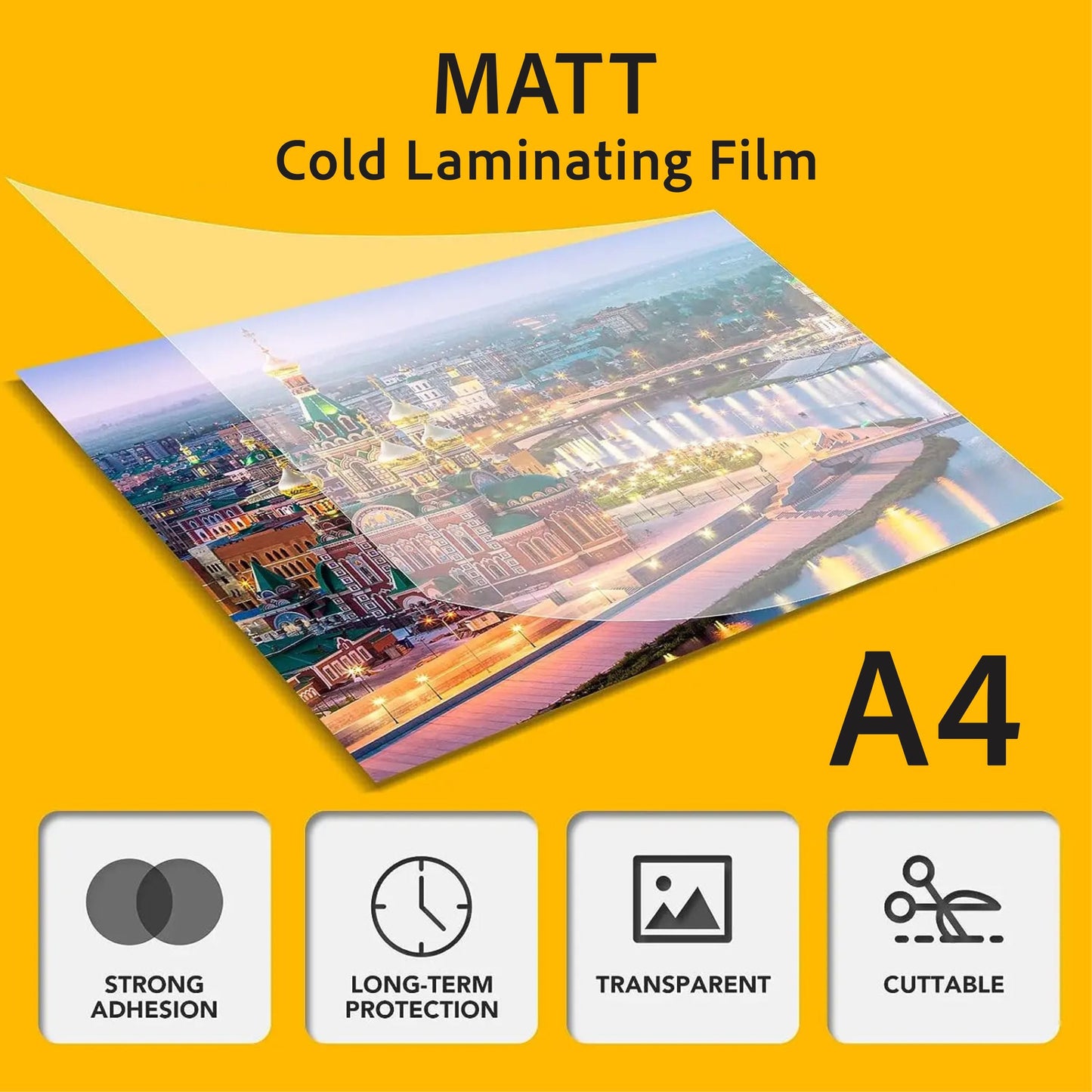 A4 Matte Cold Lamination Sheets provide glare-free, water-resistant protection. No heat needed. Easy to use.