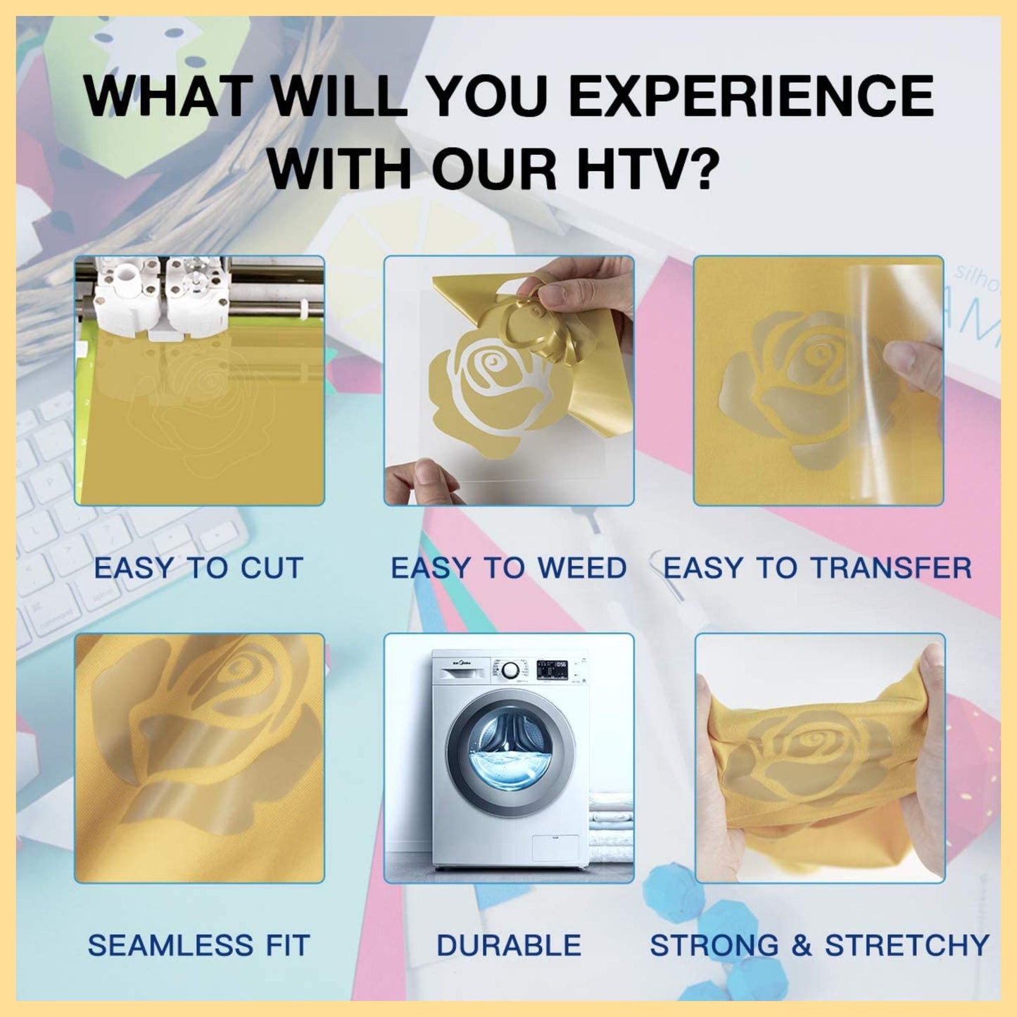 Heat Transfer Golden Vinyl Sheet 10 x 36 Inches