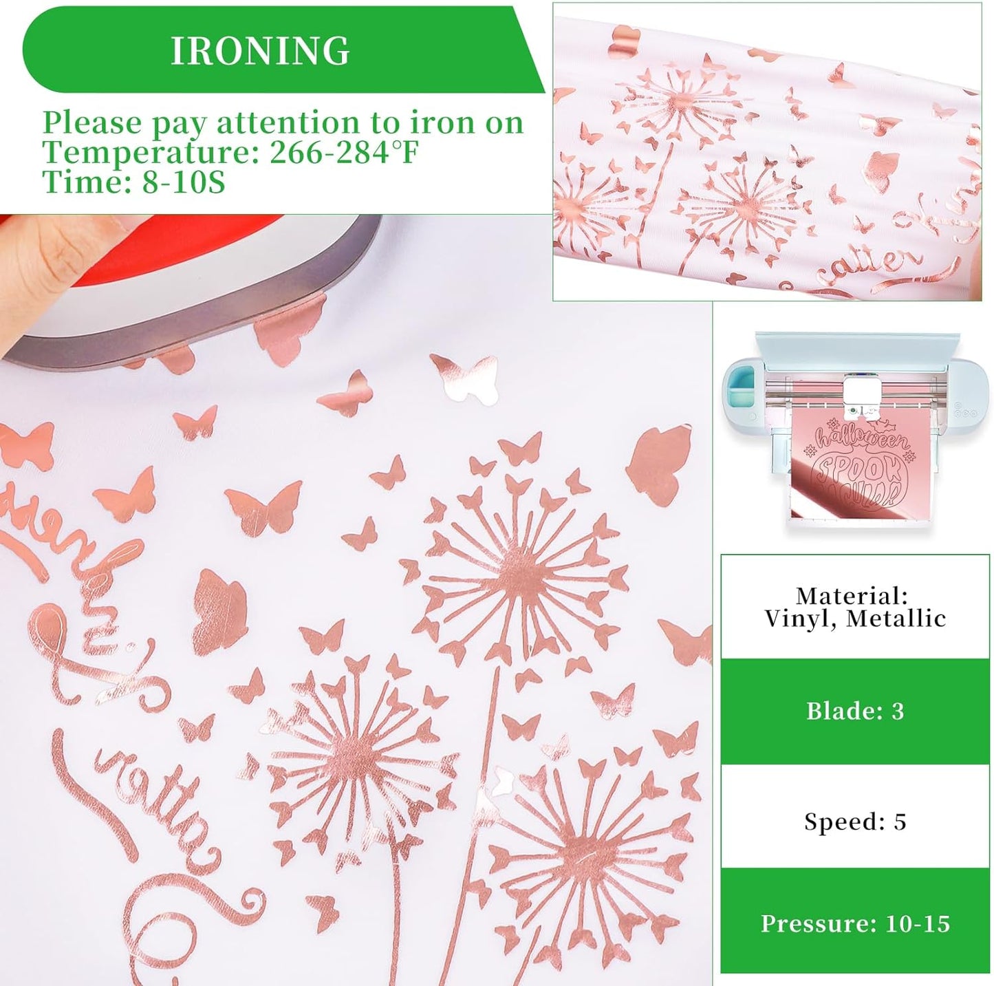 Rose Gold Heat Transfer Vinyl Sheet 10 x 36 Inches