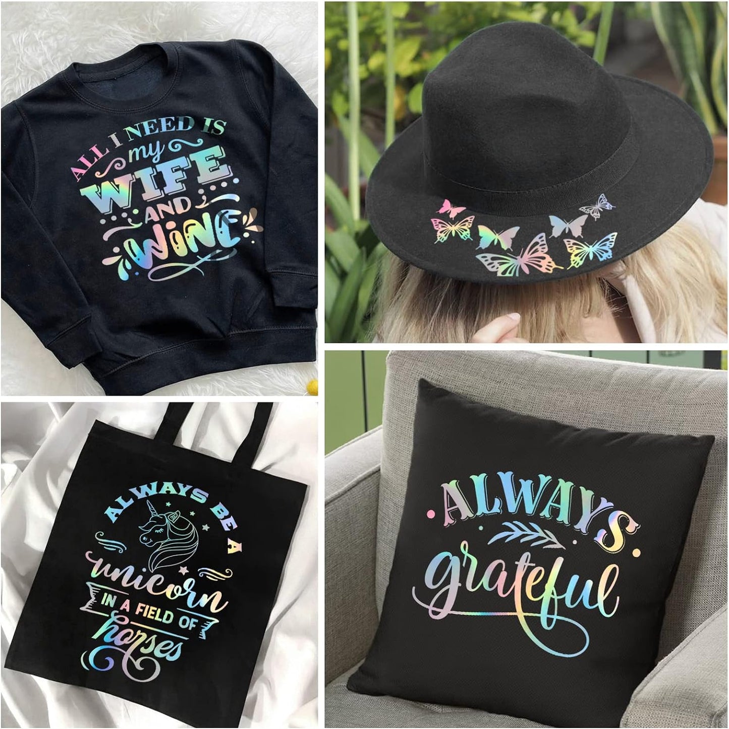 Silver Holographic Heat Transfer Vinyl Sheet – 10 x 36 Inches