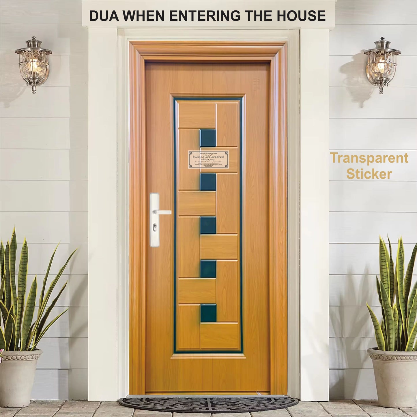 House & Washroom Dua Transparent Stickers – Islamic Reminder Pack for Doors & Walls