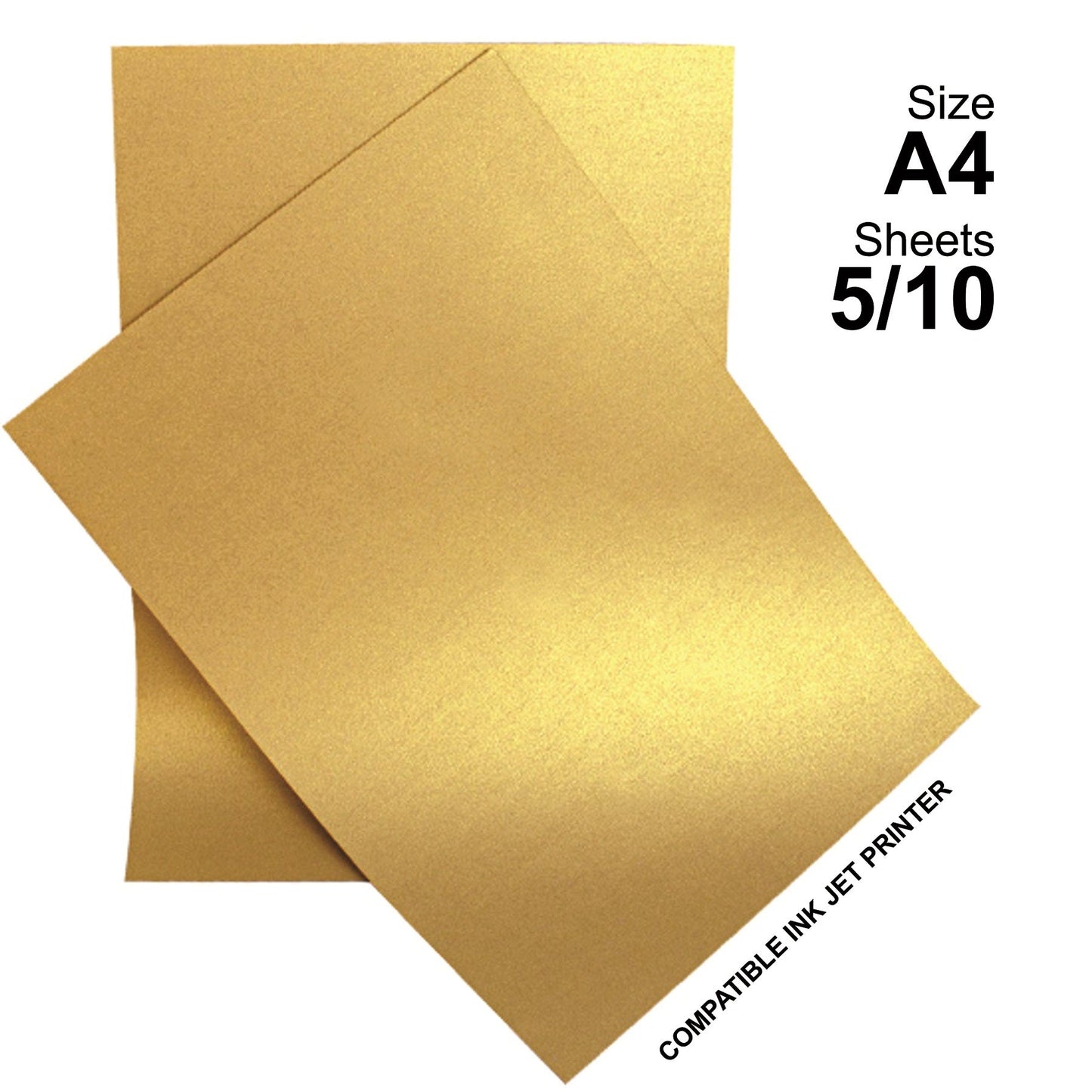 A4 Vinyl Sandy Gold & Sandy Silver Sticker Sheets – Inkjet Printable (Pack of 5 or 10)