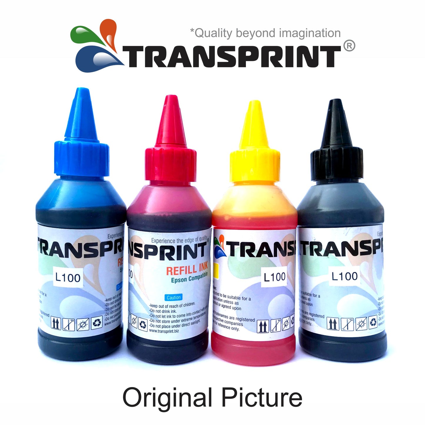Transprint Dye Ink – 4 Color Set (100ml Each)