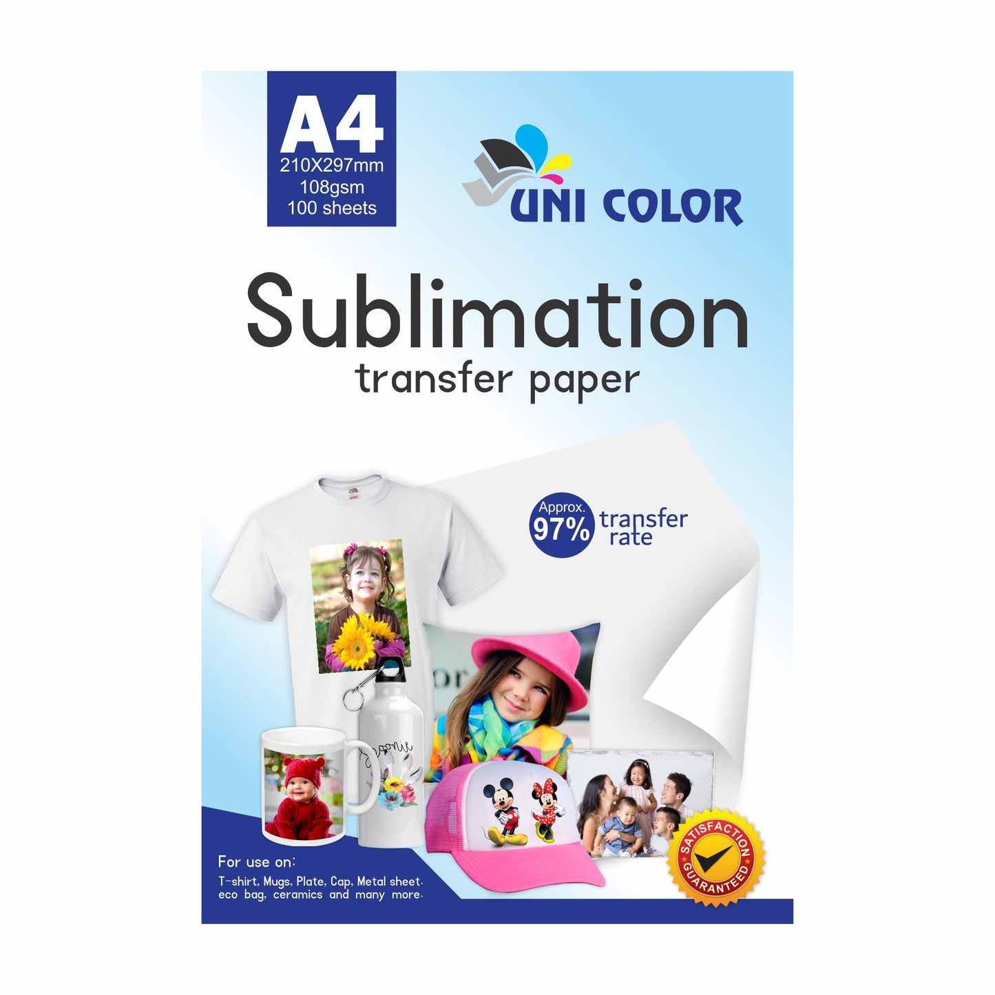 Premium A4 Sublimation Transfer Paper – 100 g/m² | Packs of 10 / 50 / 100 Sheets
