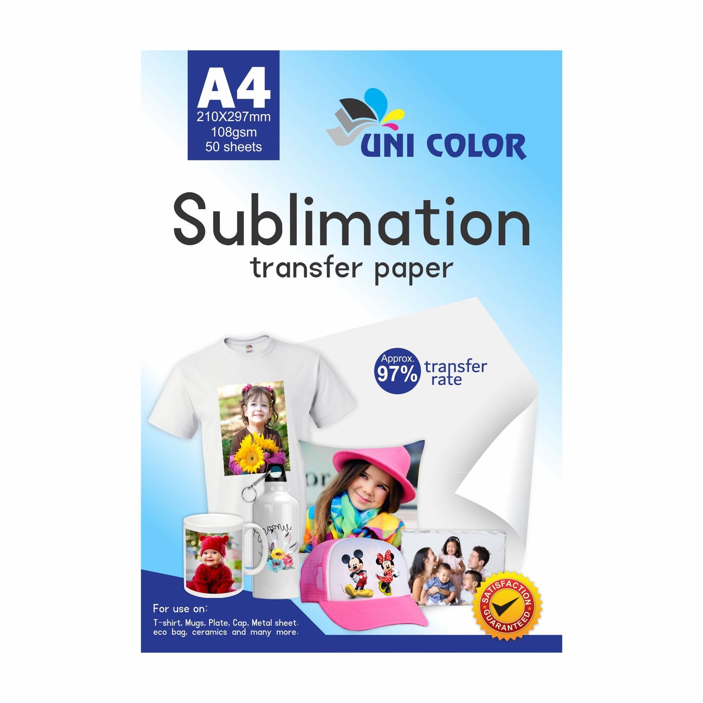Premium A4 Sublimation Transfer Paper – 100 g/m² | Packs of 10 / 50 / 100 Sheets