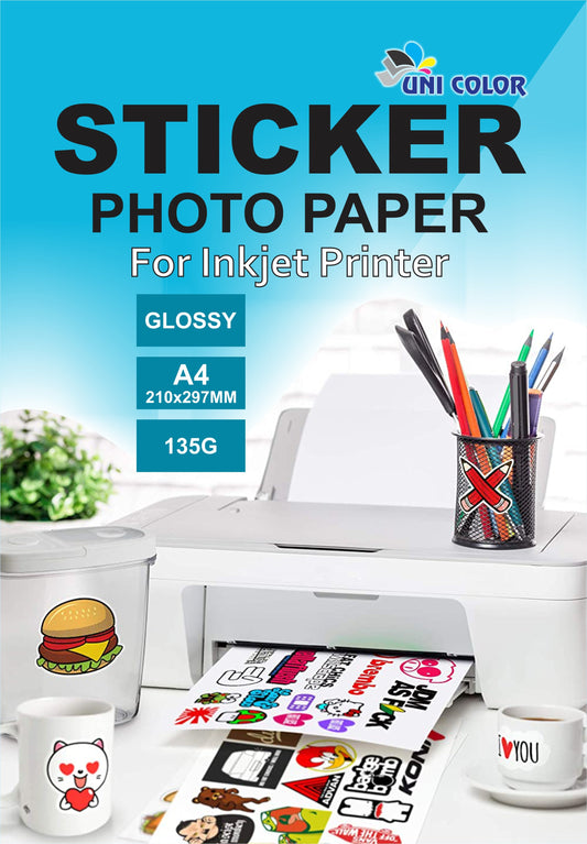A4 Glossy sticker sheets for inkjet printers